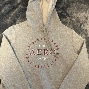 Aeropostale Gray Hoodie with Maroon Accents